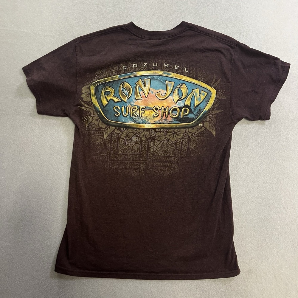 Vintage Ron Jon Surf Shop Cozumel Mexico T-Shirt Men's Size Medium Brown 90s